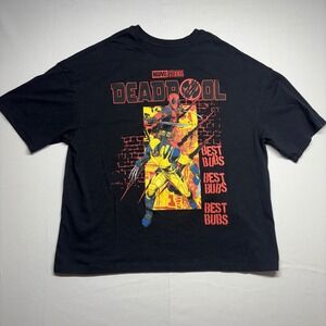 Marvel Deadpool Wolverine Best Buds Black Graphic T Shirt Mens XL